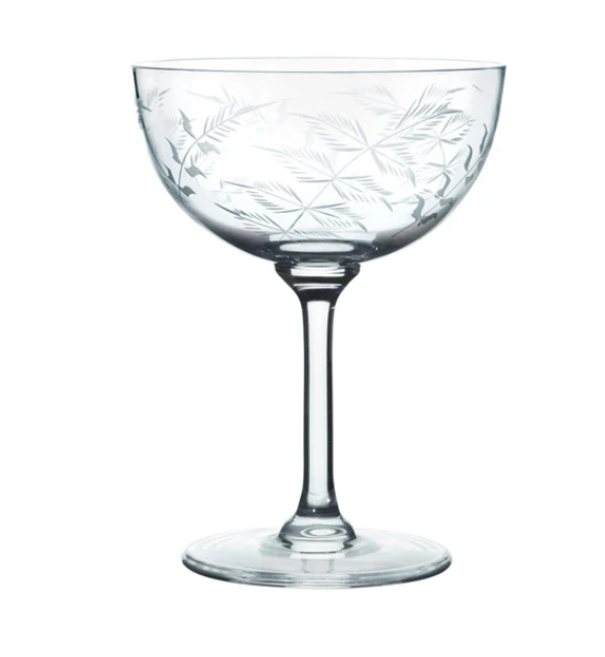 Champagne Saucer with Fern Design