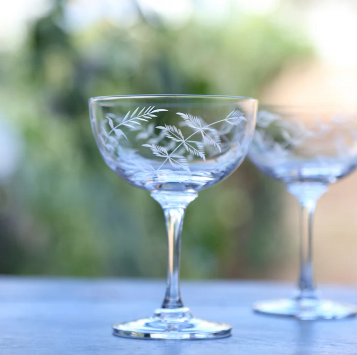 Champagne Saucer with Fern Design