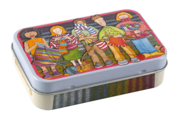 Yarn Club Hinged Small Rectangular Tin