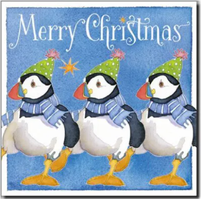 Dancing Puffins Pack of 6 Christmas Cards