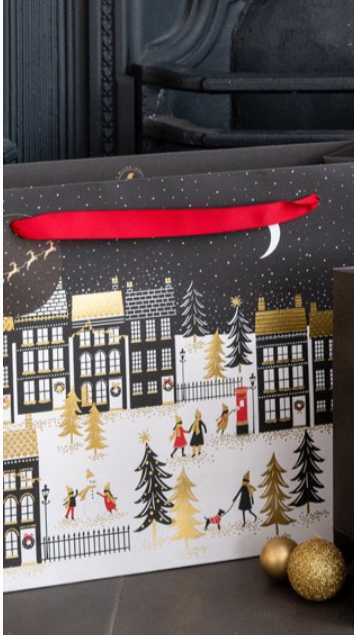 Sara Miller Winter Rooftops Shopper Gift Bag