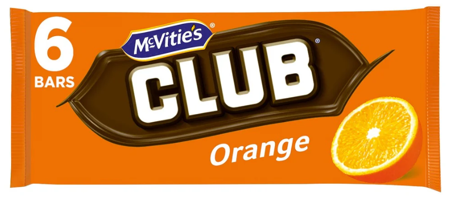 McVitie's Club Milk Orange Chocolate Biscuit Bars 6 pack