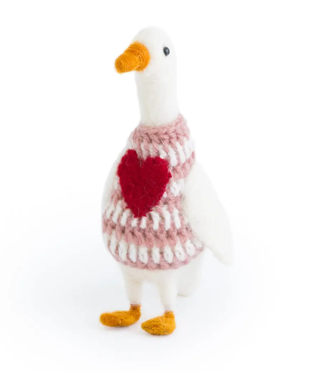 Duck in Pretty Heart Jumper