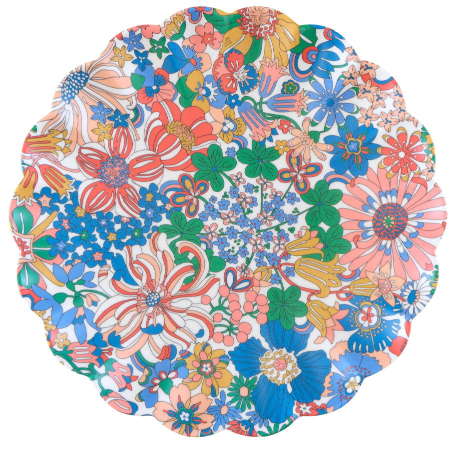 Liberty Garden Party Set of 6 Large Reusable Melamine Plates