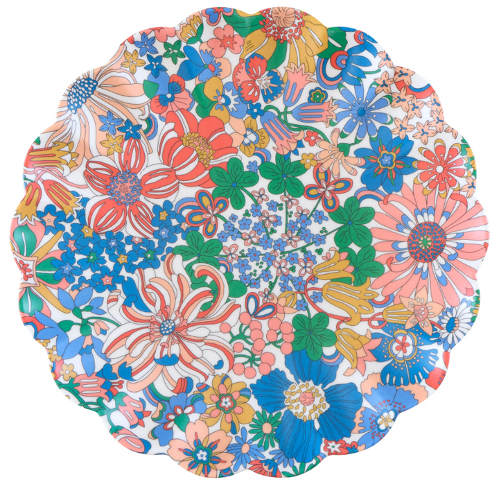 Liberty Garden Party Set of 6 Large Reusable Melamine Plates