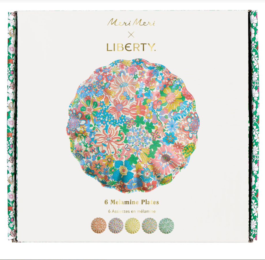 Liberty Garden Party Set of 6 Large Reusable Melamine Plates