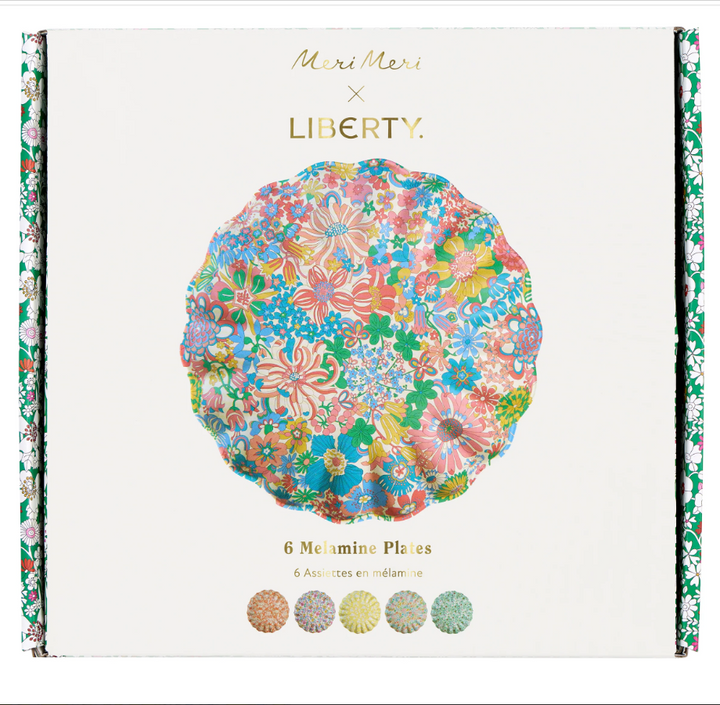 Liberty Garden Party Set of 6 Large Reusable Melamine Plates