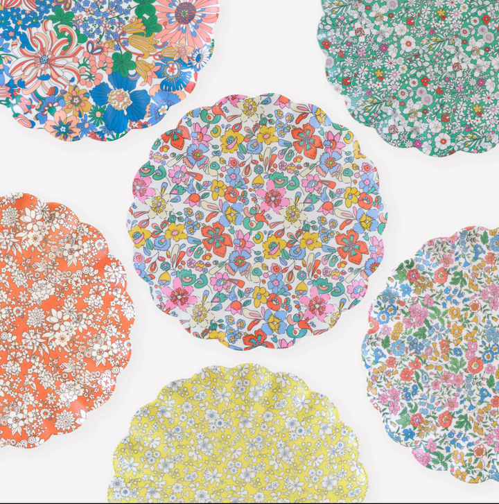 Liberty Garden Party Set of 6 Large Reusable Melamine Plates