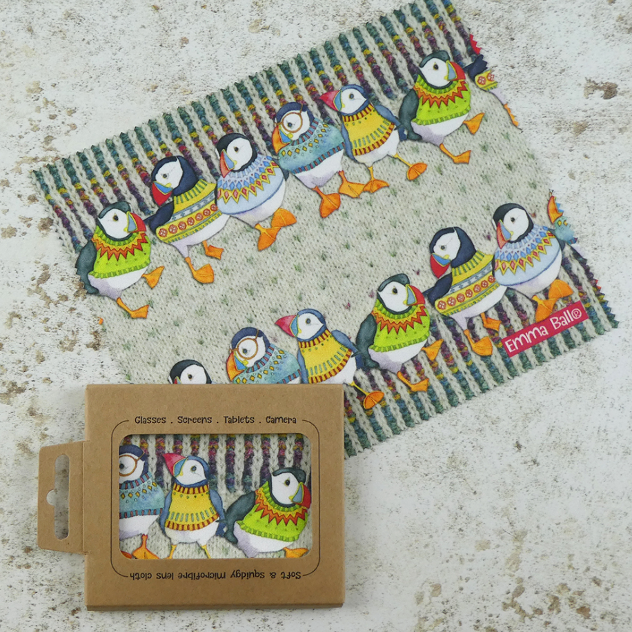 Woolly Puffins Lens Cloth