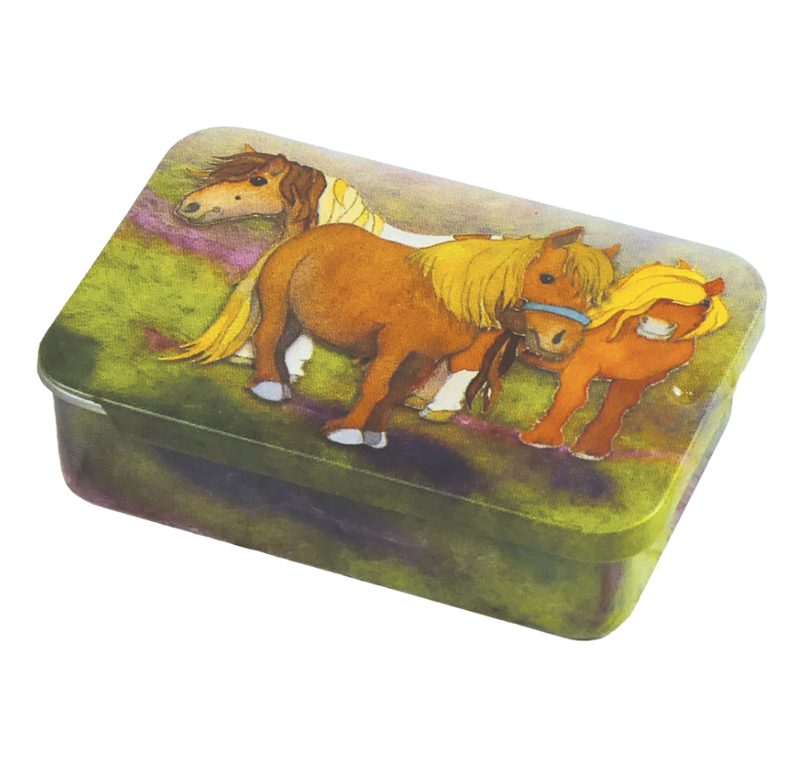 Shetland Ponies Mini Slider Tin
