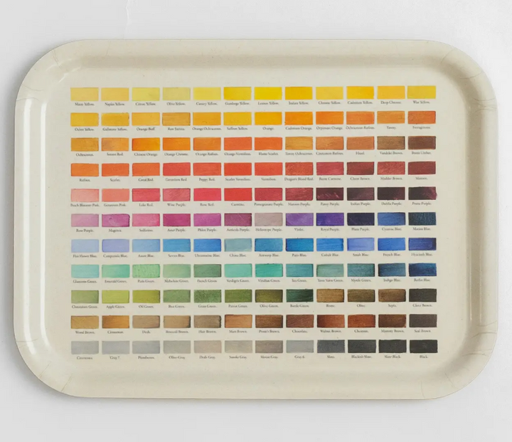 Small Werner’s Nomenclature of Colors Birchwood Round Corner Rectangular Tray
