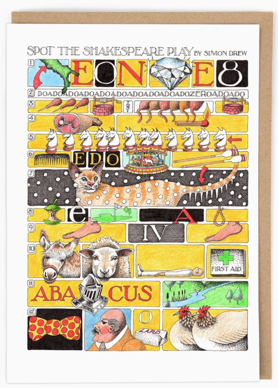 Spot the Shakespear Play Card by Simon Drew