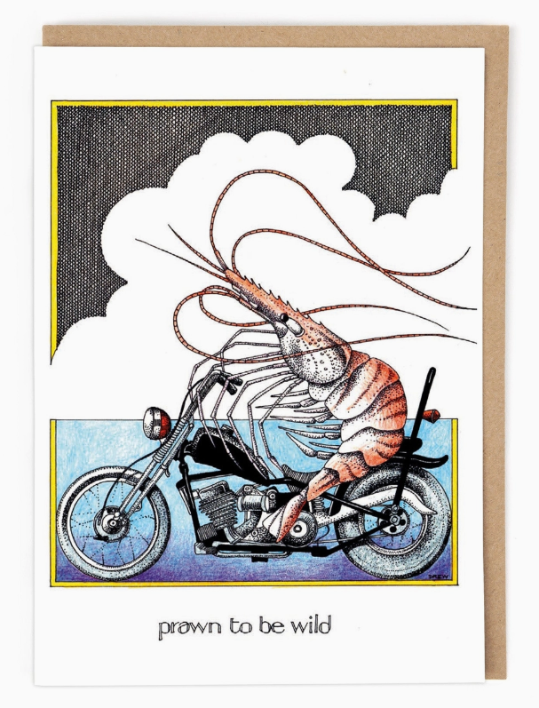 Prawn to be Wild Card by Simon Drew
