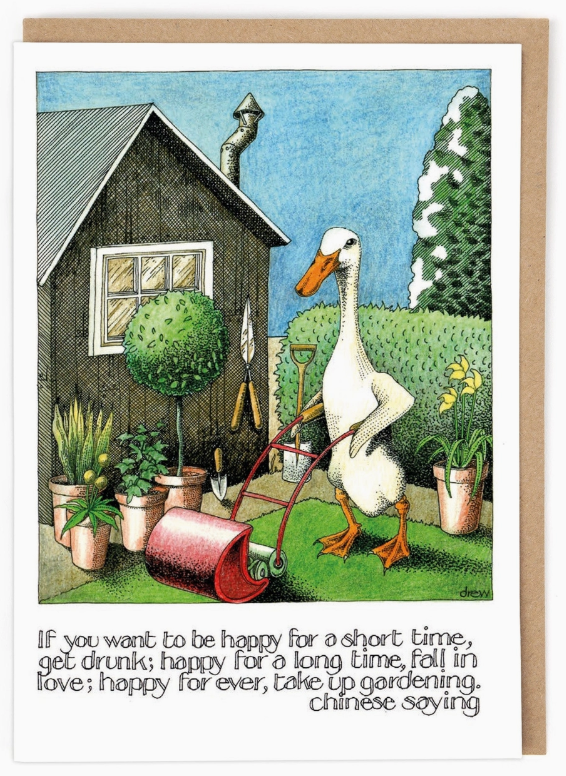 Take Up Gardening Card by Simon Drew