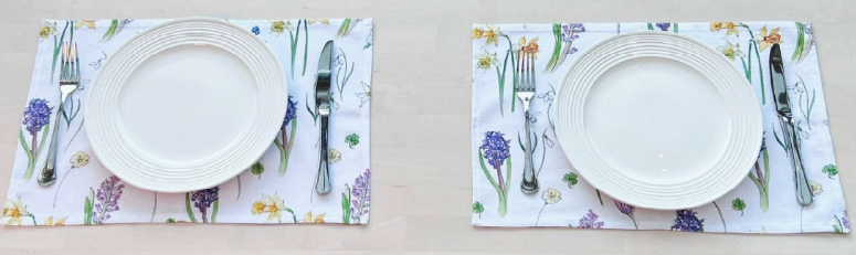 'Spring Floral Border' Placemats (Set of 2)