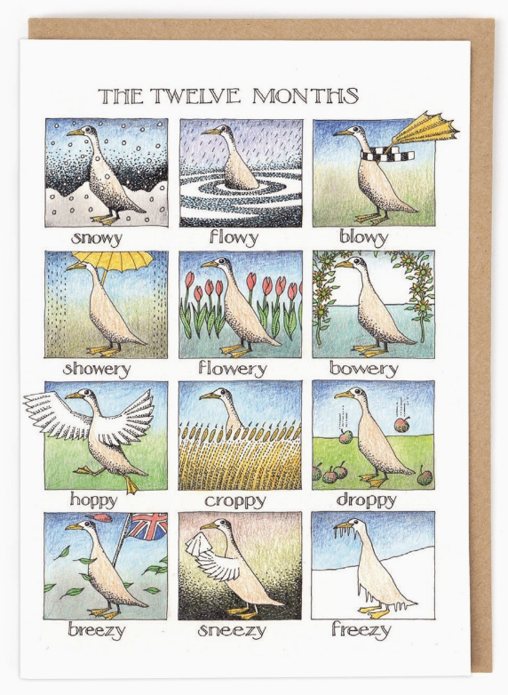 The Twelve Months Card by Simon Drew