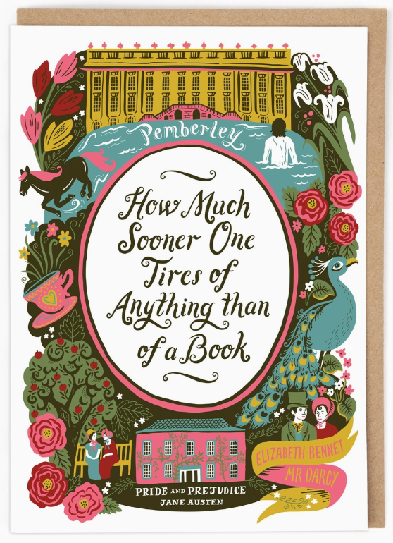"Pride and Prejudice" Jane Austen Card by Lucy Stephens.