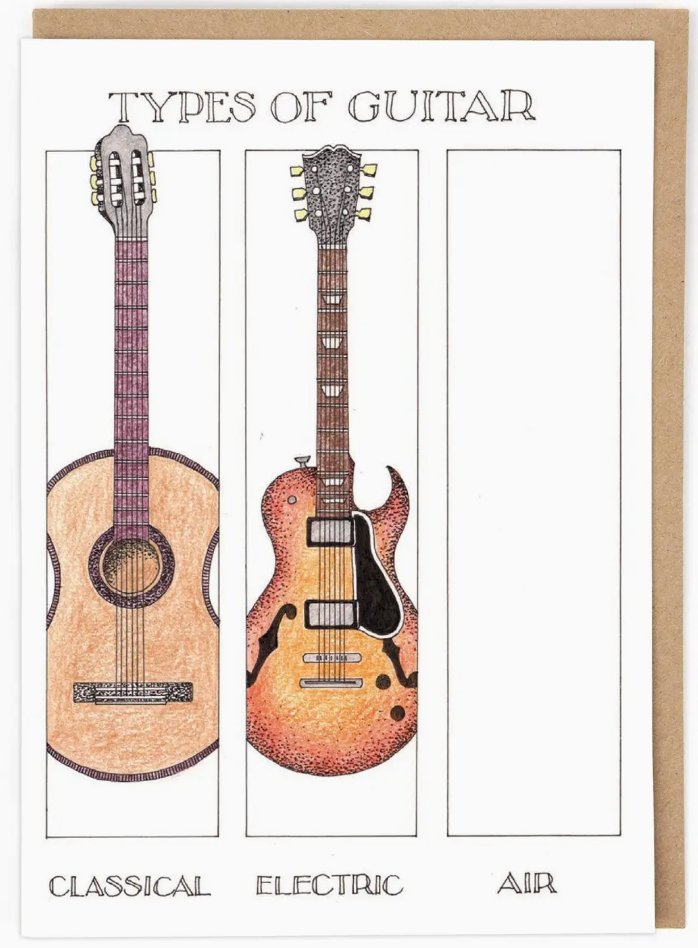Types of Guitar Card by Simon Drew