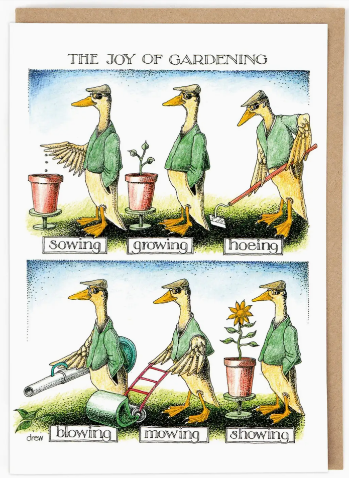 The Joy of Gardening Birthday Card by Simon Drew