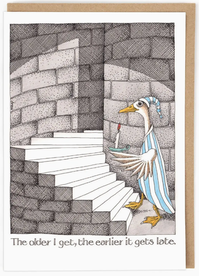 Earlier it Gets Late Card by Simon Drew