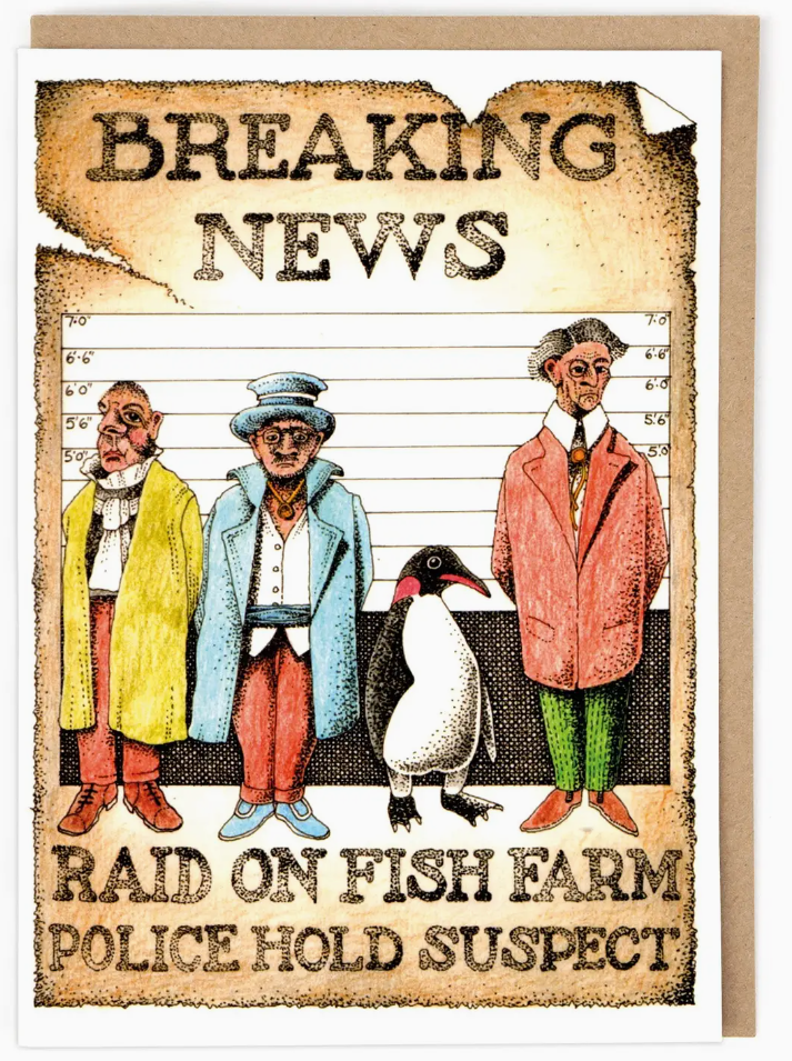 Fish Farm Card by Simon Drew