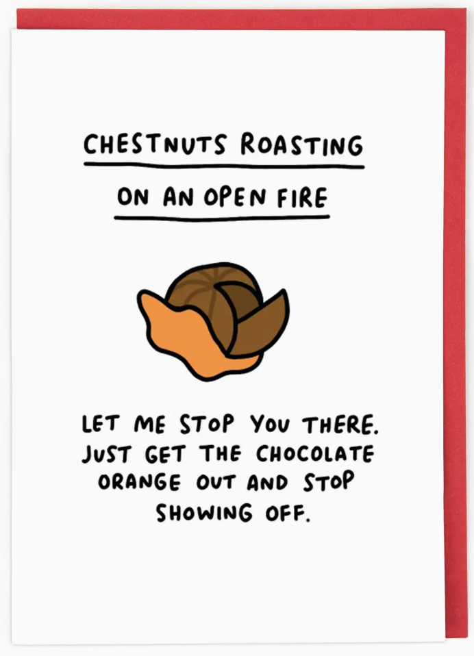 Chestnuts Christmas Card by Veronica Dearly