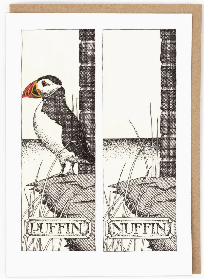 Puffin Nuffin' Card by Simon Drew