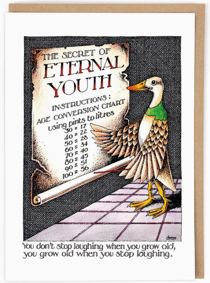 Eternal Youth Birthday Card by Simon Drew