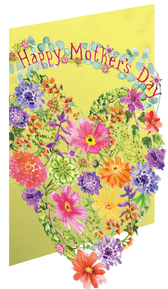 Flowery Heart Lasercut Card