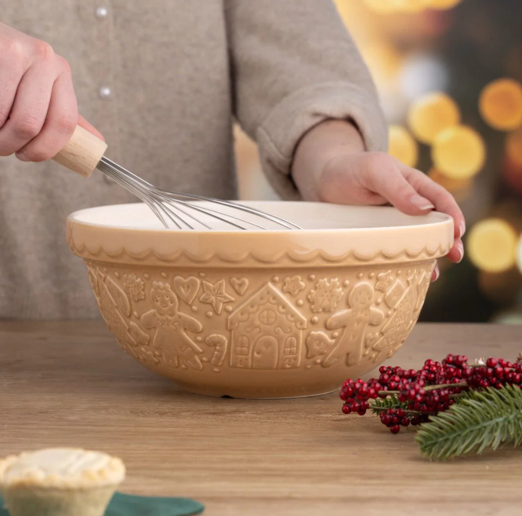 Gingerbread Lane Mixing Bowl in Cane - Size 24 (9.75-inches)
