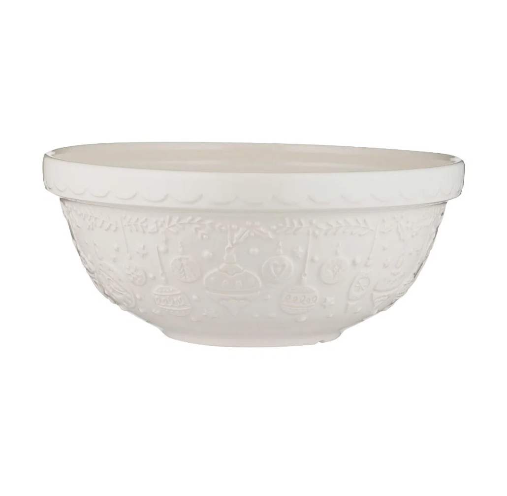 Deck the Halls Mixing Bowl in Cream - Size 18 (11-inches)