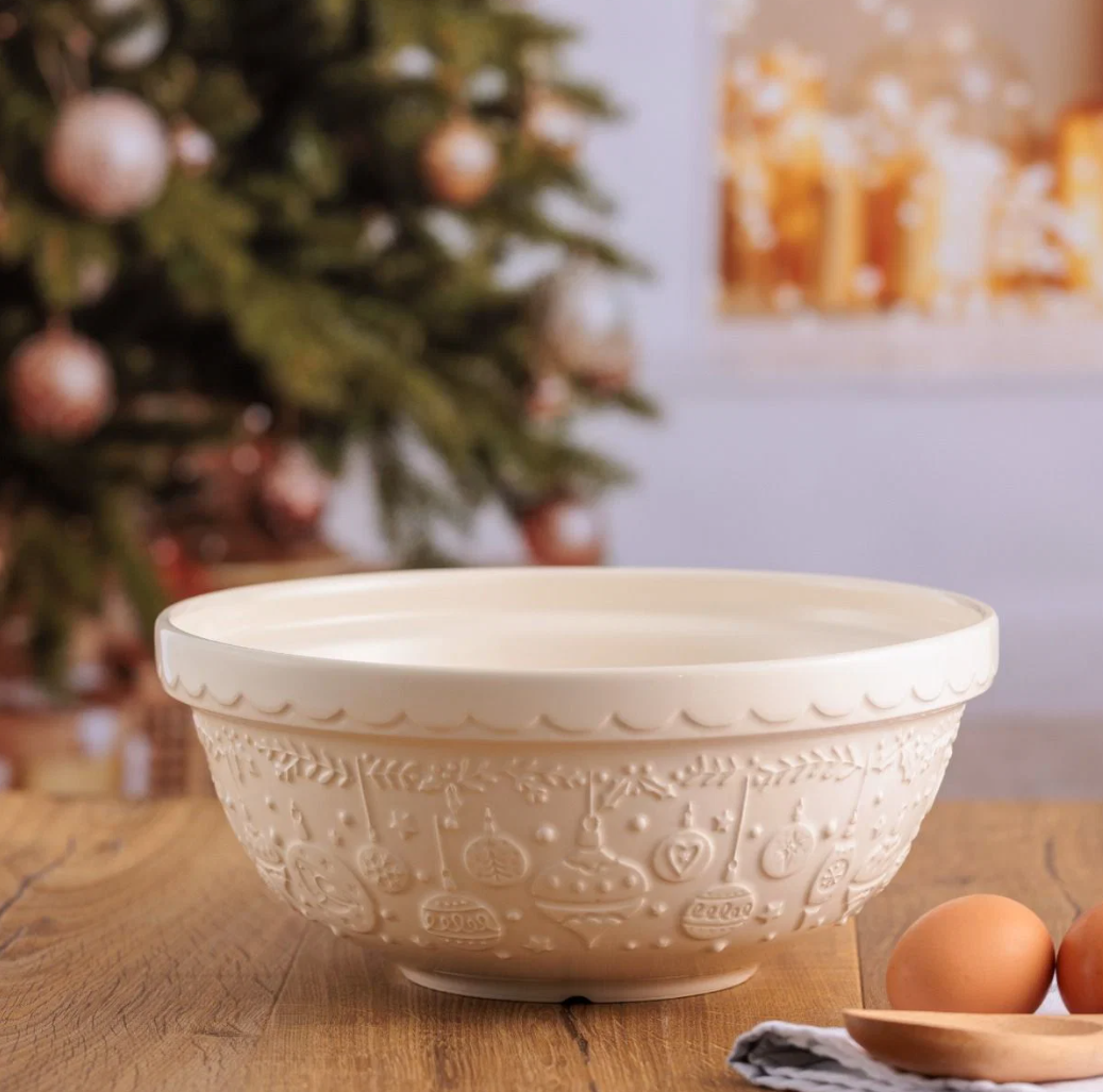 Deck the Halls Mixing Bowl in Cream - Size 18 (11-inches)
