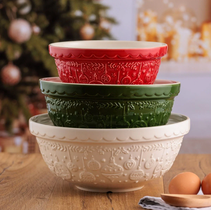 Deck the Halls Mixing Bowl in Cream - Size 18 (11-inches)