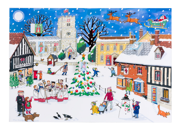 Christmas in the Village Advent Calendar Card