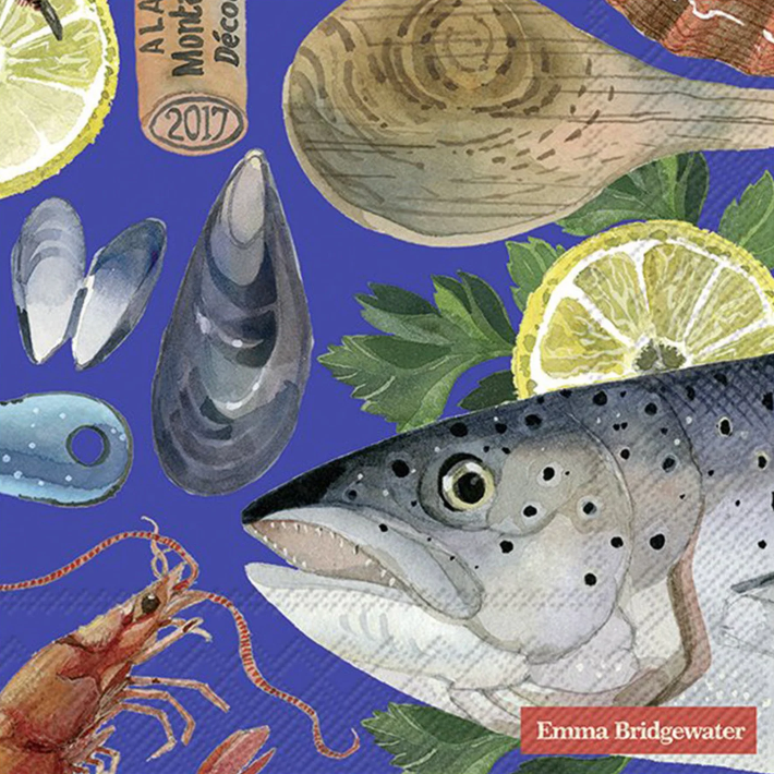 Fish Supper Blue Napkins