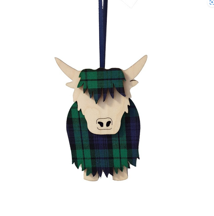 Hamish Highland Cow Wooden Decoration