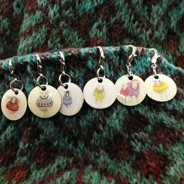 Sheep in Sweaters Pocket Tin with 6 Crochet Markers