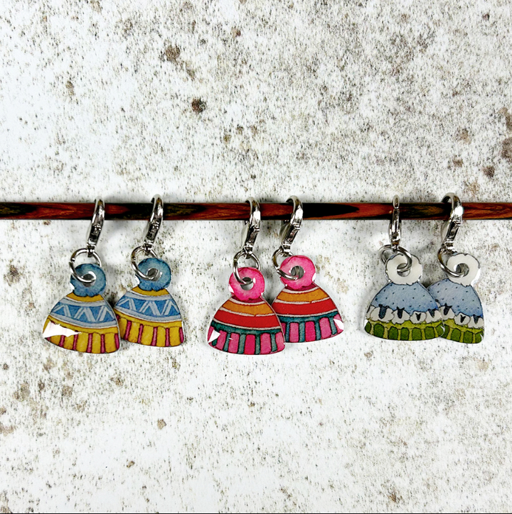 Happy Sheep Set of 6 Crochet Markers in a Pocket Tin