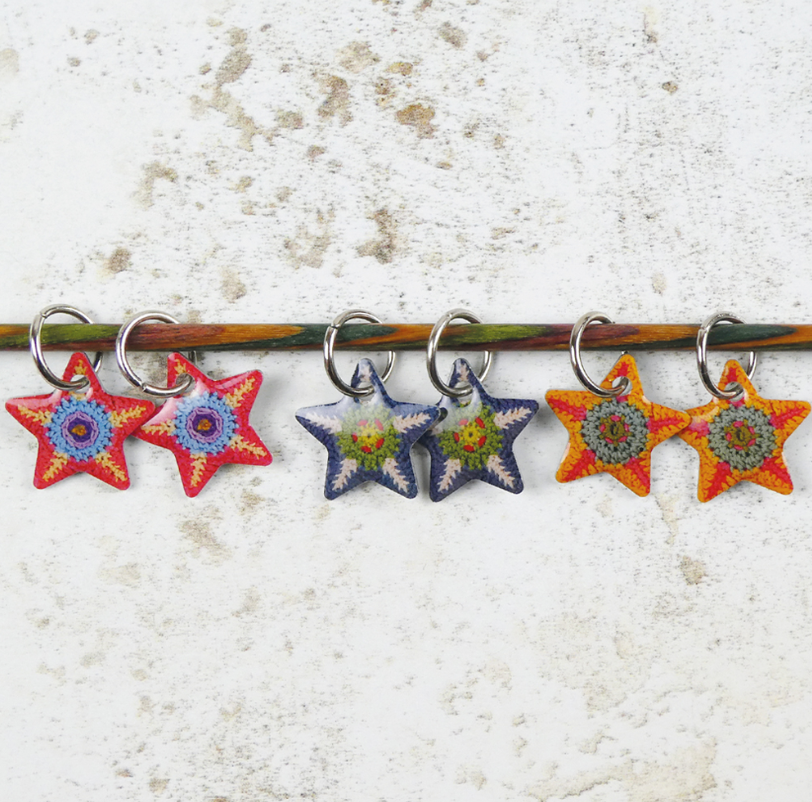 Star Set of 6 Stitch Crochet Markers in a Pocket Tin