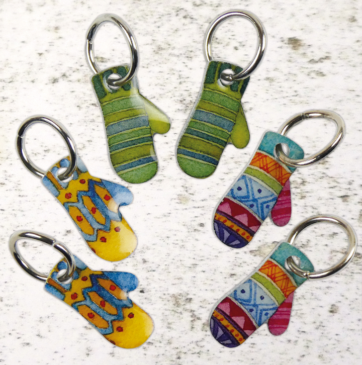 Kittens in Mittens Set of 6 Stitch Markers in a Tin