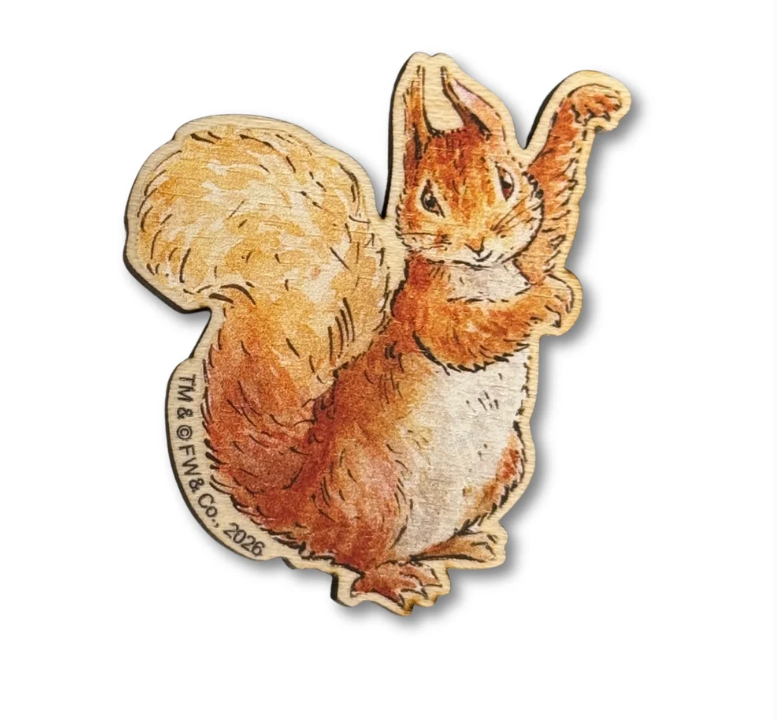 Squirrel Nutkin Wooden Needle Minder