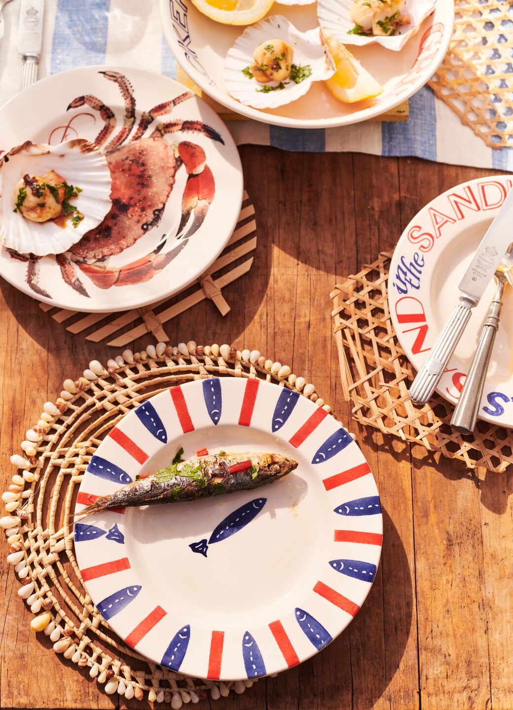 Seafood Stripe 8 1/2 inch Plate