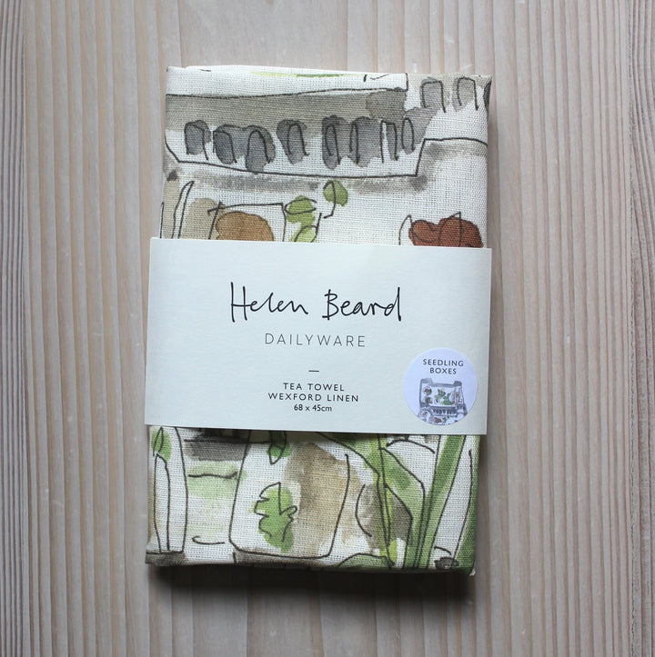 Seedling Boxes Linen/Cotton Tea Towel
