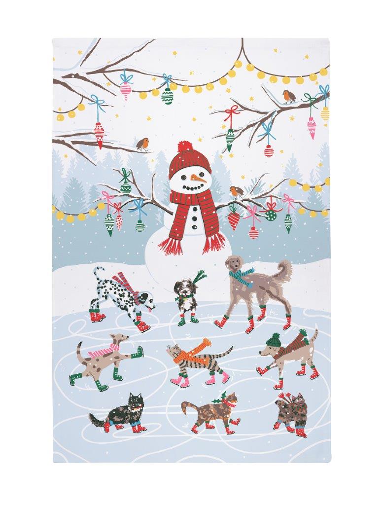Ice Skating Animals Cotton Tea Towel – The Bee's Knees British Imports
