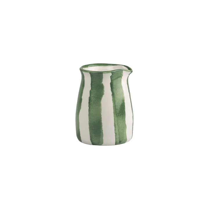 Green Stripe Small Ceramic Jug