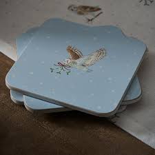 Snowy Owls Coasters- Set of 4