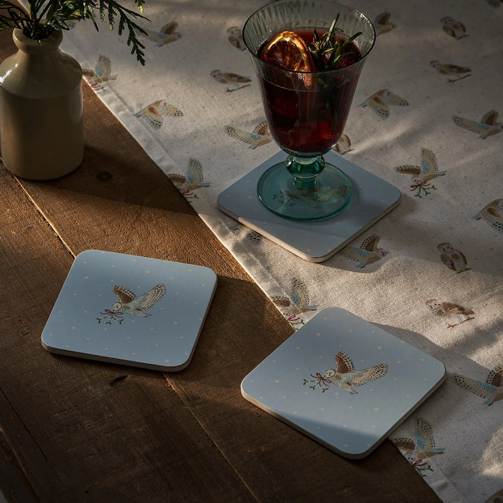 Snowy Owls Coasters- Set of 4