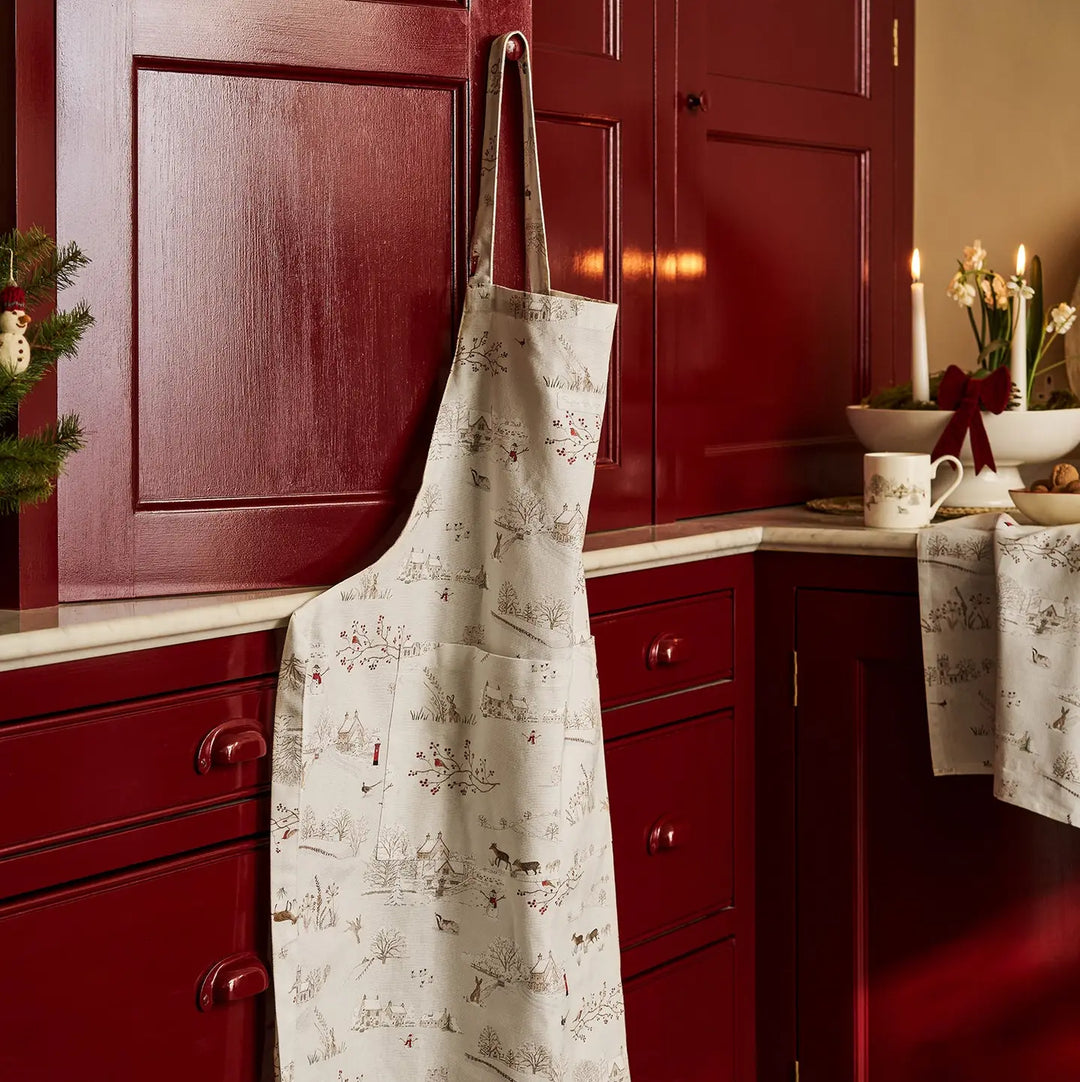 Snowy Village Adult Apron