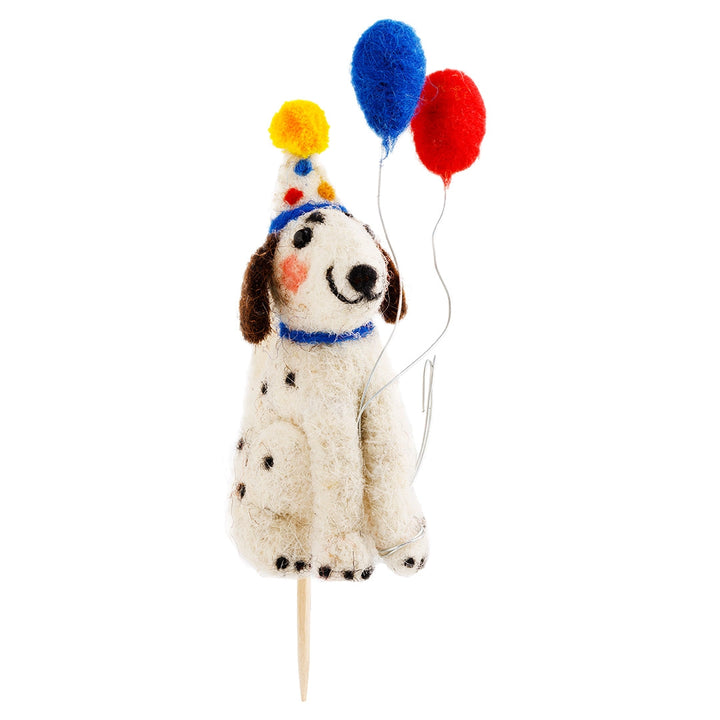 Spotty Dog Felt Birthday Cake Topper