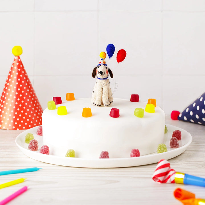 Spotty Dog Felt Birthday Cake Topper